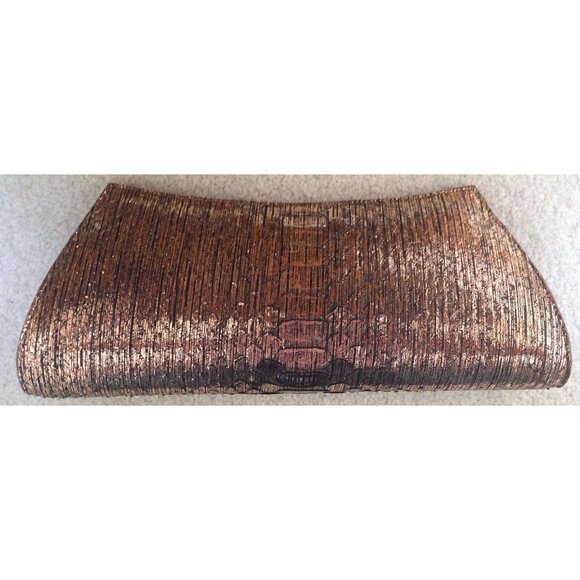 Auth Brand New Nancy Gonzalez GENUINE PYTHON metallic bronze clutch orig $1,800 - Picture 1 of 14